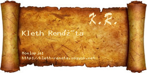 Kleth Renáta névjegykártya